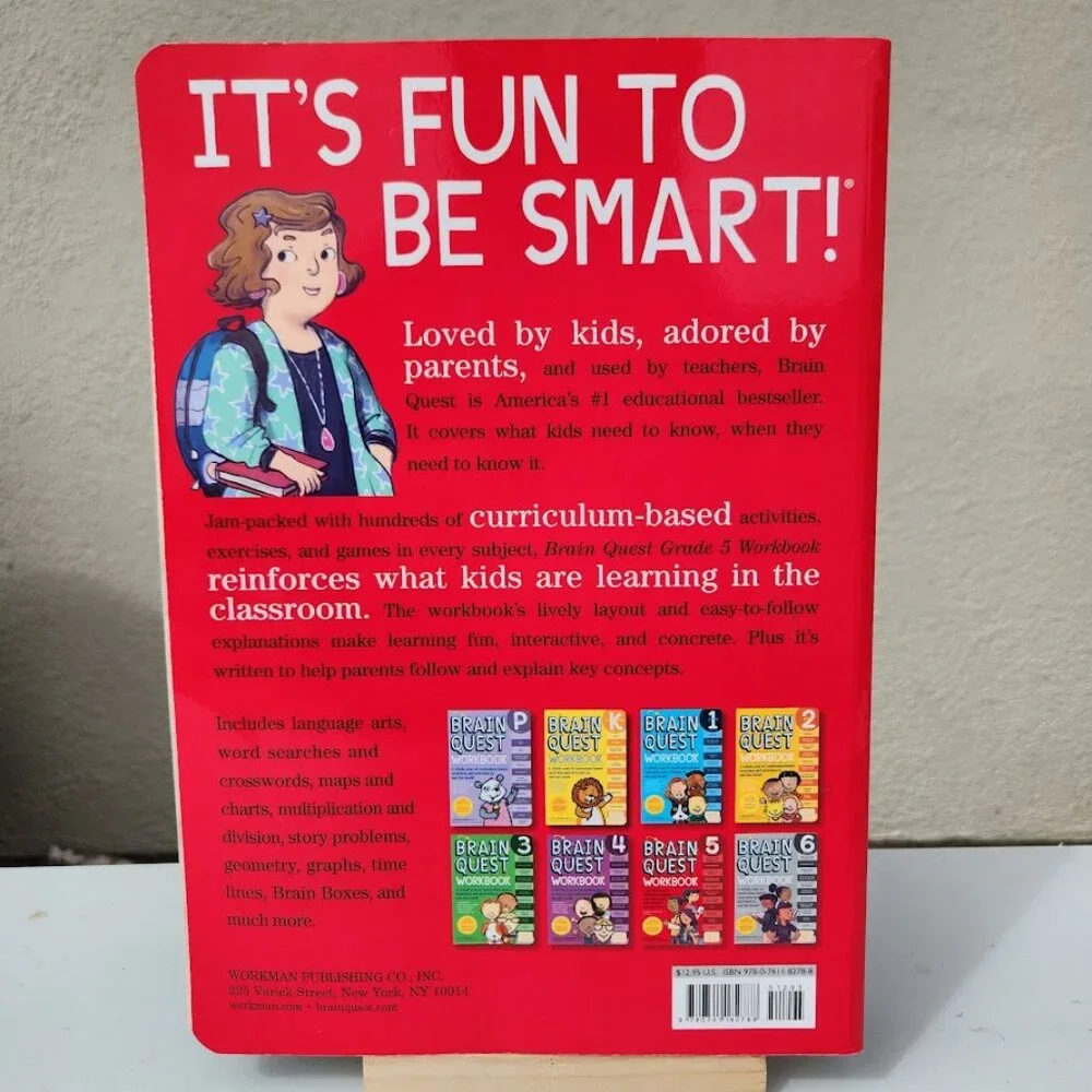 NEW Brain Quest Workbook Grade 5 Activity Book 5th 9780761182788 Workbook School